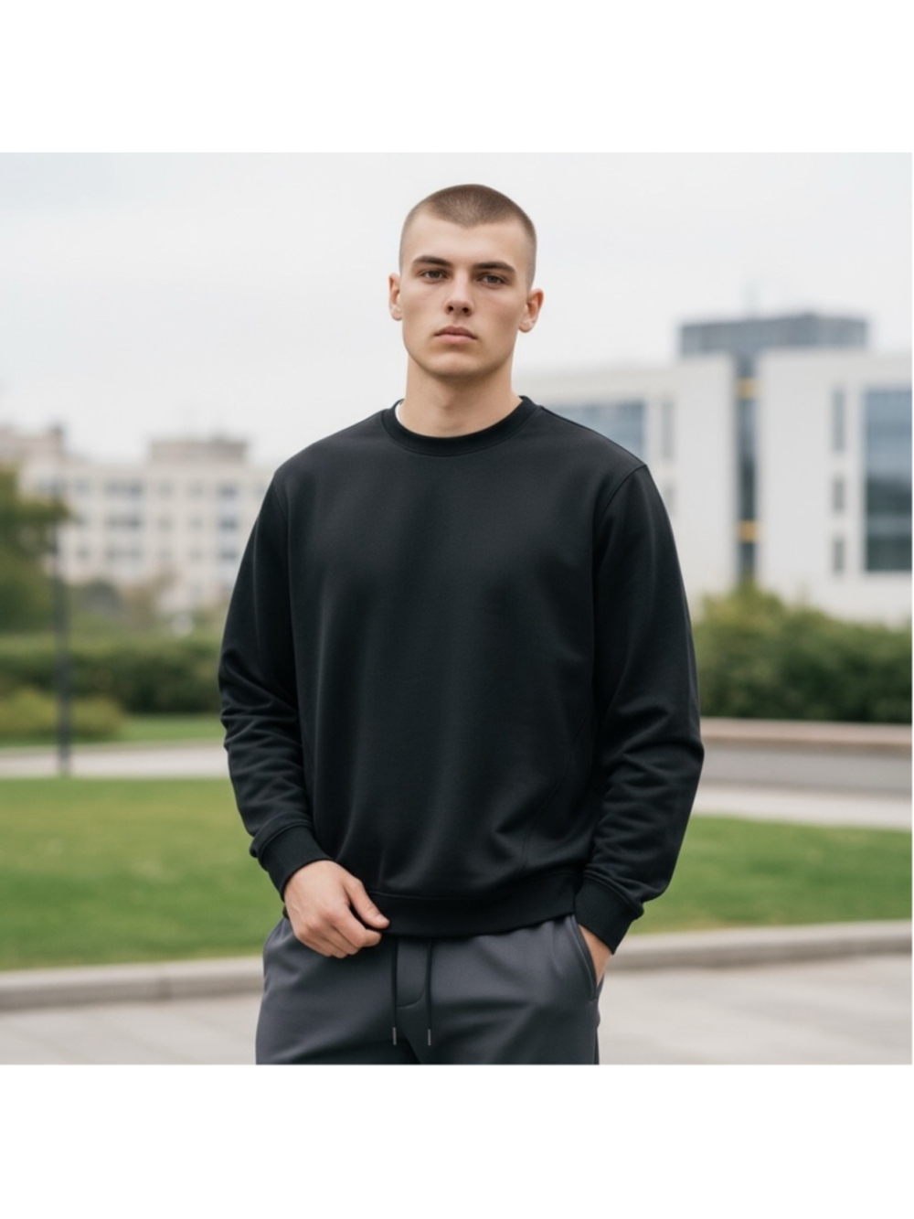 Reigning Champ Black Technical Pique Sweatshirt Size M